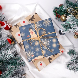 Rollo de papel de regalo con cabeza de Reno de Navidad marrón grande, resistente al agua, reciclable, papel de embalaje de regalo para Cajas de Regalo De vacaciones - Product Image 1
