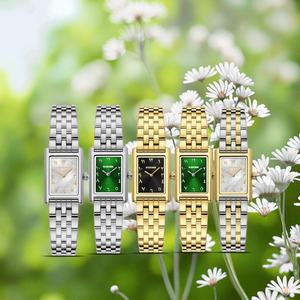 Montre à quartz de luxe personnalisable avec logo, cadran carré vintage arabe, bracelet classique en acier inoxydable pour femme, mouvement japonais - Product Image 1