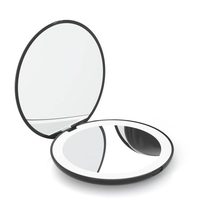 Cosmetic Make up Led Pocket Mirror Mini Wholesale Small Fold Portable Travel Led Make up Mirror Compact Mirror