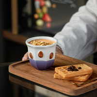 Kingze Modern 180ml Tasses à expresso en céramique saoudienne Service à café et thé arabe personnalisé Cawa sans poignée