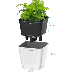 Flower Pot Flowers Planter Pot Plastic Self Watering Planter Modern Decorative Square Flower Pot Suitable For All Indoor Plants Flowers And Herbs