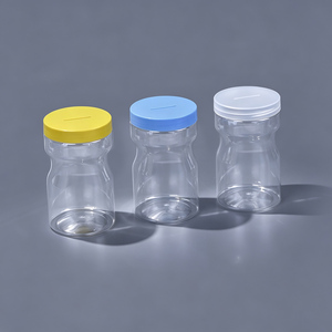 Bocaux en plastique PET à large ouverture certifiés BRC, qualité alimentaire, vides, pour poudre de protéines, capsules, vitamines, compléments alimentaires - Product Image 1