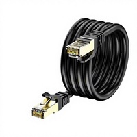 Kabel Jaringan Tembaga 4-Konduktor CAT 6A Kecepatan Tinggi Kepala Kristal Router Rumah Broadband Pemantauan Koneksi Dalam Ruangan Luar Ruangan