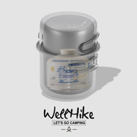 Ensemble de casseroles d'extérieur WELLHIKE Vaisselle de terrain portable légère et simple pliante Batterie de cuisine pour le camping