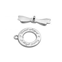 Connecteur unique gravé en gros personnalisé fermoir rond pendentif collier de perles bracelet fermoirs en argent sterling 925 pour bijoux
