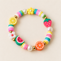 6 stijlen kleurrijke DIY kralenbedelarmbanden voor meisjes kinderen handgemaakte bloem fruit glimlach vlinder armband sieraden cadeau