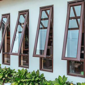 Ventana Moderna de <span class=keywords><strong>Triple</strong></span> Vidrio con Diseño de Rejilla, de Aleación de Aluminio, Abatible y Giratoria, con Aislamiento Térmico para Casa - Product Image 3