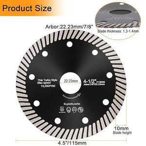 Pisau gergaji keramik berlian ultra-tipis, pisau gergaji berlian Gerinda sudut untuk memotong ubin, granit, marmer dan keramik - Product Image 2