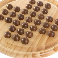 Plateau de solitaire en bois massif de pin avec billes pour enfants et adultes, design d'art populaire, logo personnalisé, marque HUIY, vente en gros pour la remise des diplômes et Noël