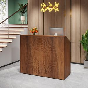 Mostrador de Recepción Moderno de 47 Pulgadas con Encimera y Pasacables, Mesa de Caja para Comercios, Vestíbulo, Salón, Oficina Pequeña, Oficina <span class=keywords><strong>en</strong></span> Casa - Product Image 3