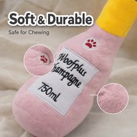 Jouet pour chien en peluche en forme de bouteille, résistant aux morsures, interactif, à mâcher, pour chiot, chat, petit et moyen, 23,5x9x7cm, 37g, 5 couleurs