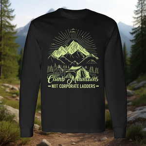T-shirt à manches longues « Climb Mountains Not Corporate Ladders » pour l'aventure en plein air - Product Image 3