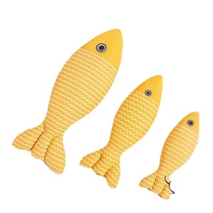 Juguete para masticar de lino con almohada de pescado, respetuoso con el medio ambiente, para gatos de interior, hierba gatera, juguete para gatito calmante - Product Image 1