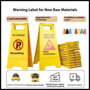 Cartello di Avvertimento a Forma di A Giallo Resistente per Sicurezza in Cantiere - Product Image 2