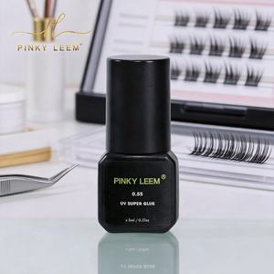 Pinky Leem UV LED Eyelash <b>Glue</b> Clear Alcohol Free Vegan Odorless Liquid Strong Hold 0.5s Lash Extension Adhesive Private Label - Product Image 2