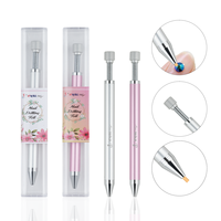 2025 nouvellement arrivé réglable manucure Nail Art outil métal poignée strass cueillette stylo avec Gule ongles pointillage outil