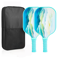 Ensemble de raquettes de pickleball en fibre de verre et carbone de 14 mm d'épaisseur, 245 g, avec logo OEM et motif personnalisé, pour l'entraînement