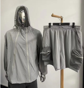 <span class=keywords><strong>City</strong></span> Streetwear Jogging Costume Unisexe Survêtement 2 Pièces Ensemble Gym Fitness Survêtement Survêtement Athlétique Nylon Coupe-Vent Ensembles - Product Image 1