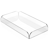 Plateau de support acrylique porte-plateau cosmétique de maquillage Lucite, plateau de rangement en acrylique transparent étanche