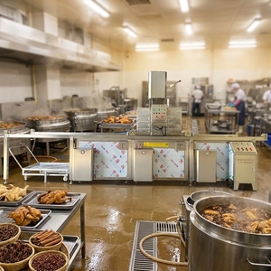 Bollitore Industriale a Vapore a Doppia Camicia per Salamoia con Riscaldamento Uniforme e Scarico Automatico per Carne, Pollo e Anatra Marinati - Product Image 1
