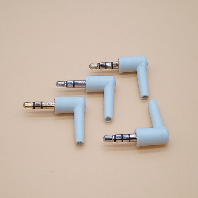 3.5mm Jack 3 Pole 4 Pole Male 90 Right Angle Stereo Headphone Plug DIY Repair Earphone Jack Audio Soldering Connector