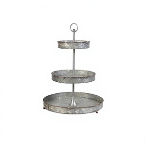 3 <b>Tier</b> Galvanized <b>Cake</b> Chocolates Stand Round Shape Customized Size Dessert Dates Stand For Wholesale Supplier - Product Image 1