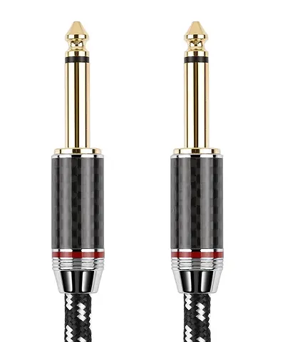 Gola Plated Bare Copper Guitar Cable to 6.5mm to 6.35 mm Braided Aux Cable HiFi Audio Auxiliar cable tester