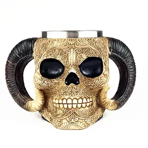 Nieuwe 3d Viking Krijger Gothic Helm Ridder Skull Kappersgereedschap Kapper Schaar Kam Opslag Scheermeshouder Voor Kapsalon