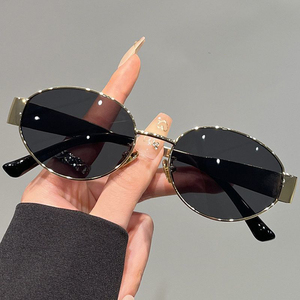 Luxury Unisex <b>Sunglasses</b> with Retro Gold Small Frame UV400 Blue Light Protection High Quality Lightweight for Outdoor Comfort - Product Image 1