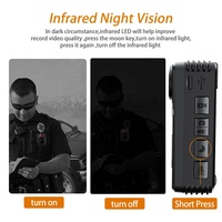 Caméra corporelle A55, batterie longue durée 1800 mAh, enregistrement 11h, lumière d'avertissement, 4 LED IR vision nocturne, détection de mouvement, webcam