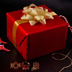 Custom Eco-Friendly Recyclable <b>Red</b> Gift Box Green Bow Gold Christmas Tree Charm Double-Sided Digital Printing Packaging <b>Paper</b> - Product Image 2