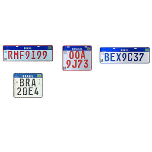Placas de Matrícula de Brasil Personalizadas <span class=keywords><strong>en</strong></span> Relieve, Placas de Aluminio para Automóviles Sublimables <span class=keywords><strong>en</strong></span> Blanco - Product Image 2
