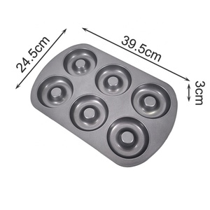 Vente chaude Stock 0.5mm 6 Cavité Gâteau Moule En Acier Au Carbone Rond Donut Moule pour La Cuisson - Product Image 2