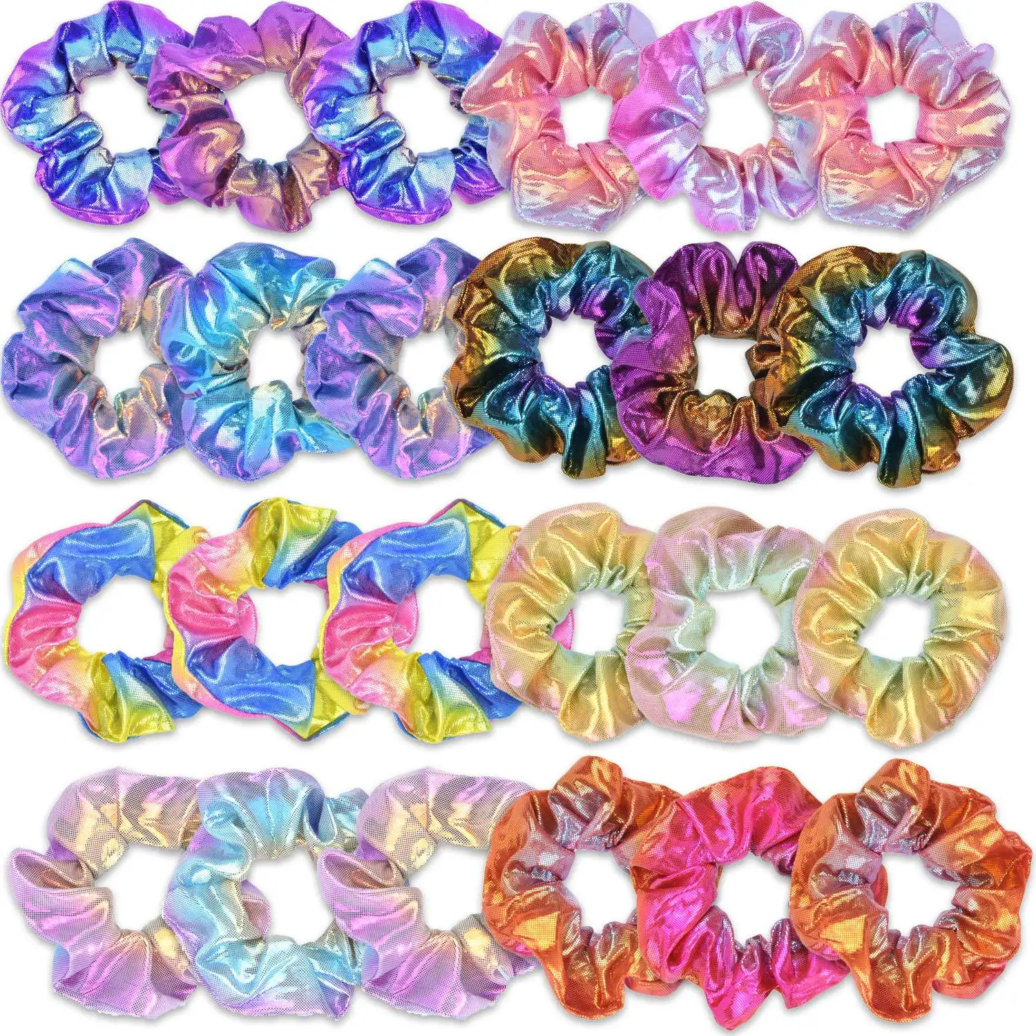 Cintas metálicas brillantes para el pelo para mujer, accesorios para el cabello, scrunchies