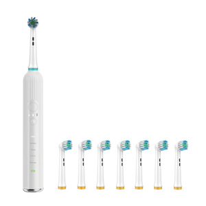 Brosse à dents électrique rechargeable, chargement sans fil, étanche IPX7, portable, avec 6 têtes de brosse de rechange - Product Image 1