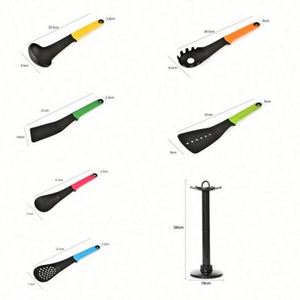Colorful Nylon Handle Durable Eco-Friendly 7-Piece Cooking Shovel Spoon Kitchenware <b>Set</b> with Small Tools That Do Not Stick <b>Pot</b> - Product Image 3