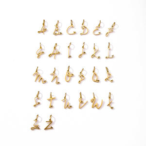 Personnalisé Plaqué Or Acier Inoxydable 26 Coeur <span class=keywords><strong>Lettre</strong></span> Alphabet Pendentif A-Z Initiale Charme DIY Bijoux pour Cadeau - Product Image 5