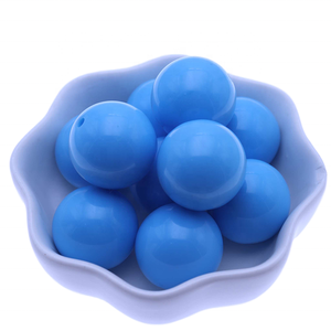 Grosir 18Mm 20Mm Baru Burgundy Bulat Bulat Chunky Permen Karet Mode Manik-manik Plastik Solid - Product Image 3