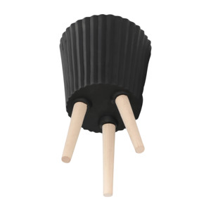 Supports de plantes modernes avec pots en résine cannelée pour une utilisation intérieure et extérieure, pots à fleurs ronds pour la décoration de la maison - Product Image 5