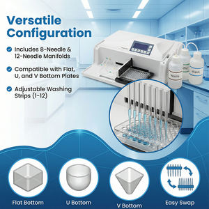 Vente en gros d'usine Nouveau matériel de laboratoire Système d'immunoanalyse à 8/12 canaux Machine de nettoyage de microplaques <span class=keywords><strong>ELISA</strong></span> - Product Image 3