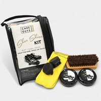Kit d'entretien pour chaussures en cuir, ensemble de brosses à polir, chiffon de lustrage, emballage plastique pratique et portable pour la maison, le bureau et les voyages