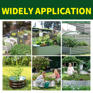 <span class=keywords><strong>Jardinière</strong></span> en métal galvanisé enduit de poudre Kit de lit <span class=keywords><strong>sur</strong></span>élevé de jardin extérieur rond ovale grands jardinières de jardinage durables - Product Image 3