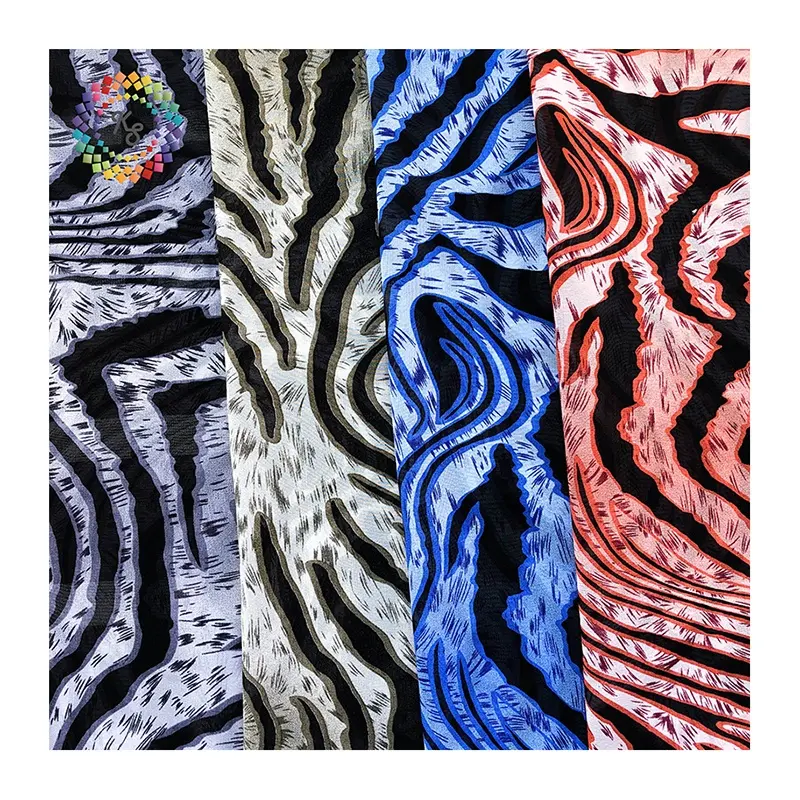Wild Style Design Animal Pattern Zebra Print Pearl Chiffon Fabric