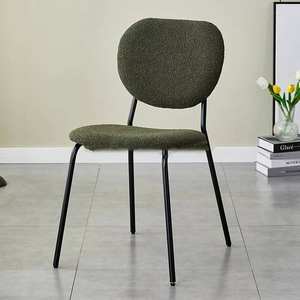 Chaises de salle à manger empilables en tissu velours moderne, avec pieds en métal noir, en promotion - Product Image 6