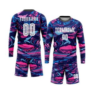 <b>Long</b> Sleeve Football Soccer Jersey Set Lightweight Breathable Training <b>Match</b> Uniform Shirt and Shorts for Men Youth Teams - Product Image 1