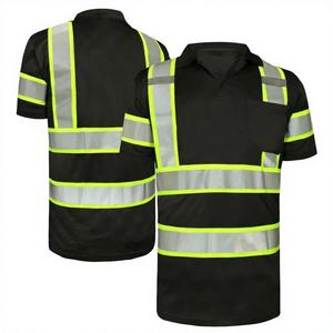 Camiseta Polo de Seguridad de Alta Visibilidad, Transpirable, de Algodón, con Tiras Reflectantes para Trabajos de Construcción, Ropa Personalizada Resistente al Agua - Product Image 3
