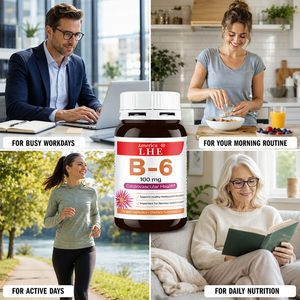 Fabricant en gros de suppléments de vitamine B6 Shecome pour le soutien du système nerveux et cardiaque, 100 capsules de vitamine B6 - Product Image 2