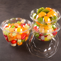 Custom Printing Wegwerp Bloemvormige Transparante Fruitverpakking Plastic Verpakking Pet Plastic Slakom