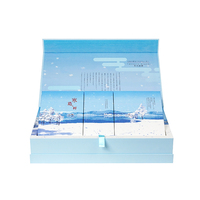 Caja de Regalo Magnética Personalizada con Impresión de Paisaje Invernal, Caja Magnética Rígida Grande con Compartimentos Pequeños Extraíbles para Regalos Navideños