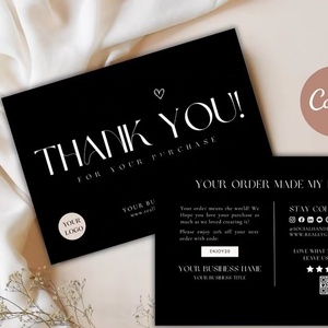 <span class=keywords><strong>Tarjeta</strong></span> de Agradecimiento por su Pedido, Estilo Profesional para Negocios, Logotipo Personalizado, Múltiples Tipos de Papel, para Comercio en Línea y Tiendas Físicas - Product Image 1
